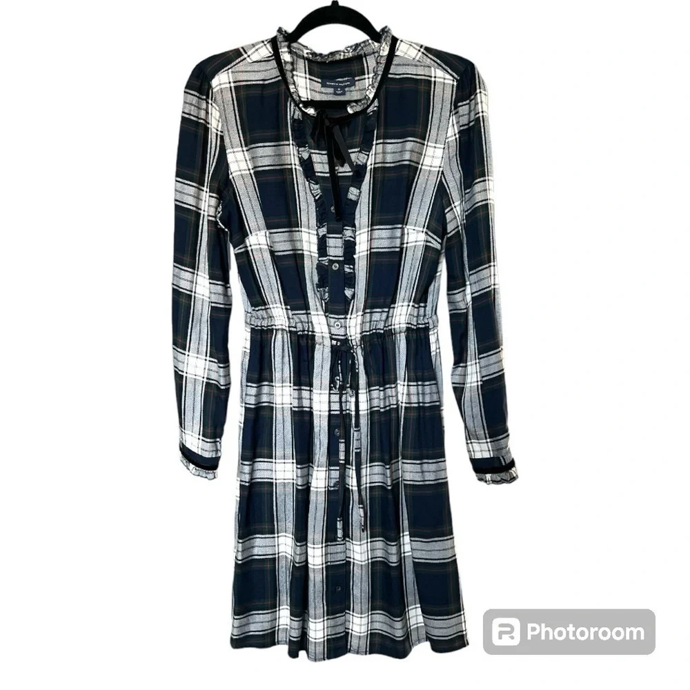 Tommy Hilfiger nwot Tartan Plaid midi dress size 10 - Picture 1 of 6
